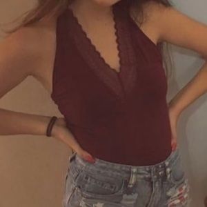 Maroon bodysuit